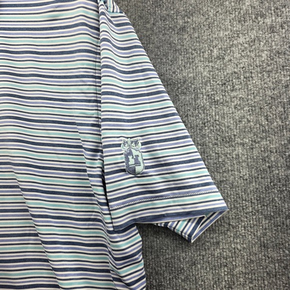 Peter Millar Summer Comfort Mens Large Striped Polo Short Sleeve Golf Casual - Picture 3 of 7